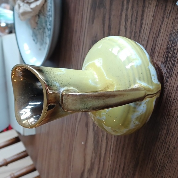 Vintage MCM Ceramic Picture, approx 5" tall, gold luster inside & top Germany462 - Picture 3 of 8